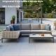 Customized Aluminium Frame Luxury Rattan Garden Sofa Sets For Courtyard Garden And Living Room