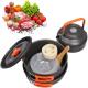 Sustainable 8Pcs Camping Cookware Mess Kit Portable Picnic Pot Pan