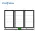3 Glass Door Backbar Cooler Sliding Refrigerator Roll Bond Evaporator
