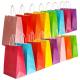 Retail Multi Colored Kraft Paper Shopping Bags with Folding Style and Custom Pattern