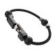 USB 2.0 Charging Cable With Beads Portable Leather Bracelet 22.5cm 480Mbps