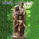 Customized outdoor decoration, life-size family bronze statues of parents and children