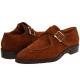 Handcrafted Mens Brown Leather Brogue Shoes , Goodyear Mens Monk Strap Dress Shoes
