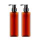 Translucent Amber PET Plastic Shampoo Bottles 260ML Square Shape For Men