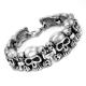 Men's Stainless Steel Skull Link Bracelet Gothic Style Silver Color (JCE229)