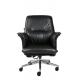 Middle Back Office Revolving Chair , DIOUS TUV Black Leather Desk Chair
