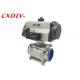 Rotary Actuated Industrial Pneumatic Valves 1000WOG Stainless Steel Ball Valve