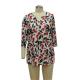 Flowered Printed Fancy Ladies Casual T Shirts Women'S 3 4 Length Sleeve Tops
