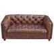 Retro Small 2 Seater Leather Chesterfield Sofa Defaico Furniture