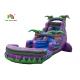Dual Lane 0.6mm PVC Inflatable Water Slide With Pool 30ft Purple For Summer