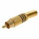 24k Gold Plating RCA Cable Connectors , RCA Male Plug Connector VK10145