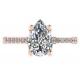 Pear Cut 18k Rose Gold Wedding Ring 10.67x7.23x4.1mm for Engagement