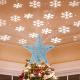 Christmas Tree Topper Lighted Star Tree Toppers with LED Rotating Snowflake Projector Lights 3D Hollow Silver Star Snow Tree Top