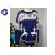 Cotton Or Acrylic Womens Knit Pullover Sweater With Winter Snow Reindeer Pattern