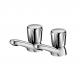 Traditional Victorian Pair of Basin Taps for Bathroom Sink Hot and Cold 1/2 Bath Brass Faucet, Polished Chrome Set of 2