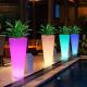 Luminous Flower Pot Exhibition Luminous Colorful Garden Plant Pots Plastic Planter Floor Lamp For Party Hire