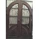 Wrought Iron Double Entry Door With Round Top