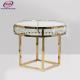 ODM Crystal Pendant Gold Coffee Table Tempered Glass Countertop For Hotel