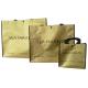 75g gold shining & black logo and binding , nylon tape handle unwoven fabric carrier bags