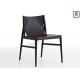 Dark Gray Color Wood Restaurant Chairs Saddle Leather Indoor Commercial Furniture