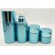 Blue Glass Cosmetic Cream Bottles / Refillable Pump Bottle Customized Logo and Color