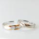 Diamond  Special Double Color 0.082ct 18K Gold Couple Rings
