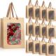 Custom Flower Gift Packaging Kraft Paper Bags With Transparent Window and Custom Logo