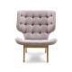 Lobby waiting leisure Fabric sofa chair by curved plywood furniture with wood legs