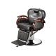 Reclining Backrest Salon Barber Chair Brown With PU Leather Materials 48.5 KGs