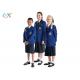 EEC Custom School Uniforms Blue Blazer White Shirts / Shorts Skirt For Primary Middle