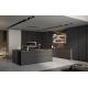 Tailored Wood Veneer Modern Black Kitchen Cabinets Modern Style With Dining Bar