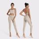 Quick Drying 2 Piece Yoga Outfit Moisture Wicking Nude Women'S Yoga Clothing Set