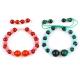 8mm Green Tiger Eye And  Red Chalcedony Adjustable Braided Rope Healing Balance Bead Bracelet