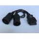 OBD2 OBDII Female to Deutsch 9-Pin J1939 Female and 6-Pin J1708 Female CAN Bus Split Y Cable