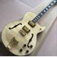LP les Tiger Flame paul F hollow body jazz electric guitar in natural color