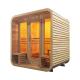 5-6 Person Hemlock Wood Outdoor Dry Sauna Full Glass Door Relax / Health Sauna Room