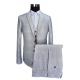 Slim Fit Mens 3 Pieces Suit Business Formal Light Grey Check Color SGS