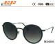 Round Hot selling metal sunglasses with UV 400 protection lens,pattern on the frame