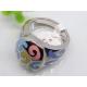 Women Colorized Decoration Enamel Band Stainless Steel Ring1130889