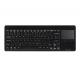 Compact industrial keyboard with touchpad in front and extra USB port
