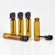 Spot supply 1ml dark brown glass bottles for essential oil packing, amber glass test sample perfume vials