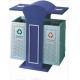 outdoor Stainless Steel dual recycling rubbish containers Bins Can print logo