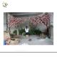 UVG Wooden artificial wedding tree with silk cherry blossom for party stage decoration