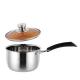 16cm,18cm Wholesale stainless steel noodle cooking pot with compound bottom single handle milk pot with bakelite ear