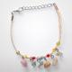 Multicolor Semi-gemstone Charms Bracelet Waxed Cotton Cord Adjustable 7.8, Natural Stones string bracelets wholesale