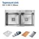 Cabinet 16 Gauge Stainless Steel Apron Kitchen Sink With Two Bowls 33x22