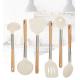 6 piece Wood And Silicone Utensil Set ODM Available scratchfree