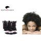 Natural Black Curly Wave Mongolian Hair Extensions / Grade 6A Virgin Hair