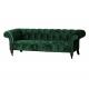 Vintage Green Velvet Chesterfield Couch Sofa