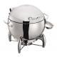 Round Mechanical Hinge Induction Soup Station Optional 11L Soup Bucket Stainless Steel Chafing Dish